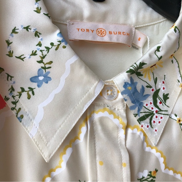🤩 Sz 6 Tory Burch silk shirt dress - Picture 4 of 8